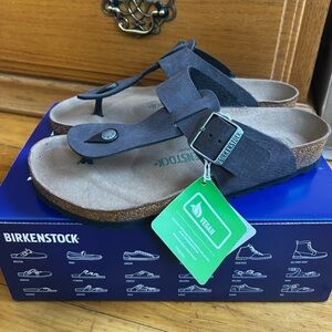 Medina Desert Dust Black Vegan Leather Birkenstocks